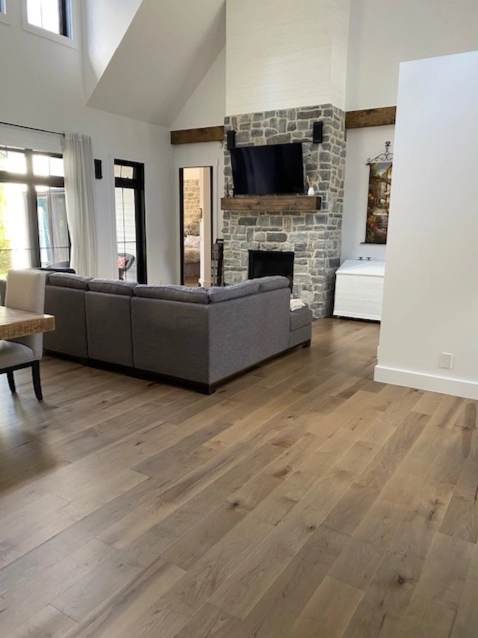 Living room with hardwood flooring