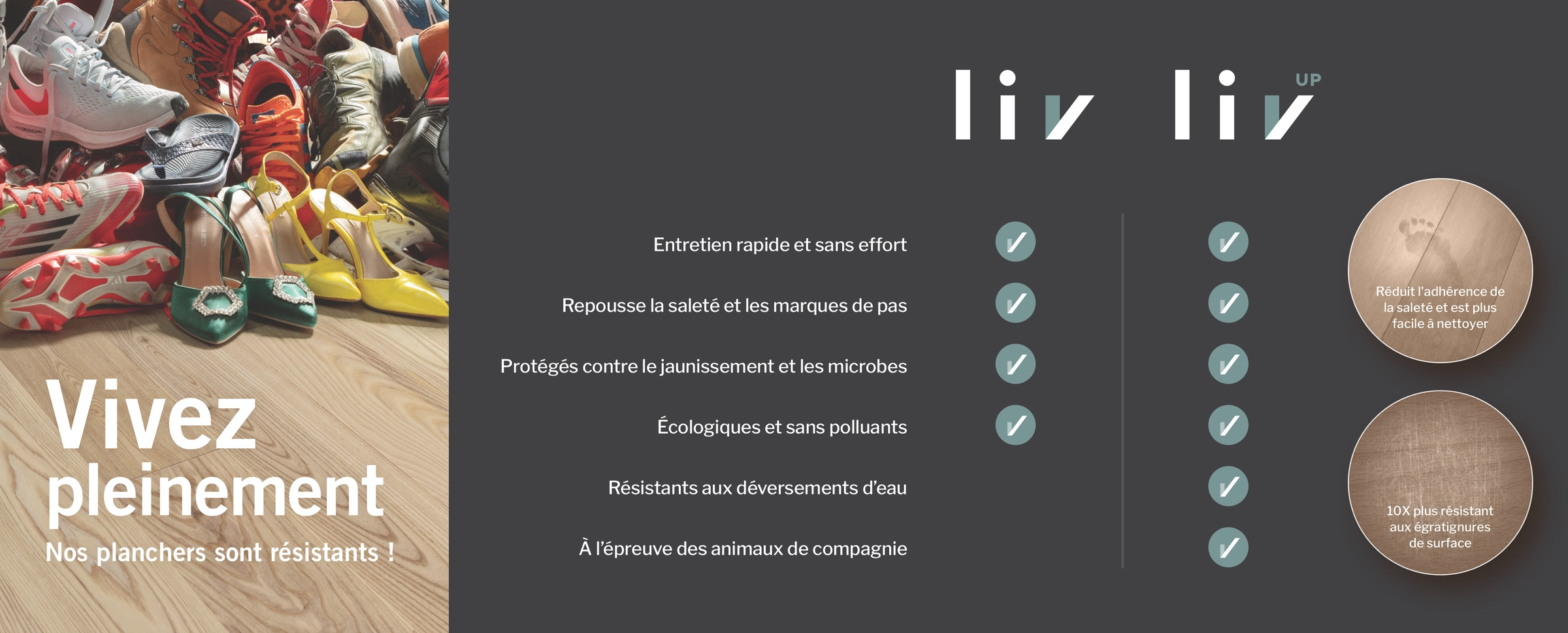 Vivez pleinement. Nos planchers sont résitants !