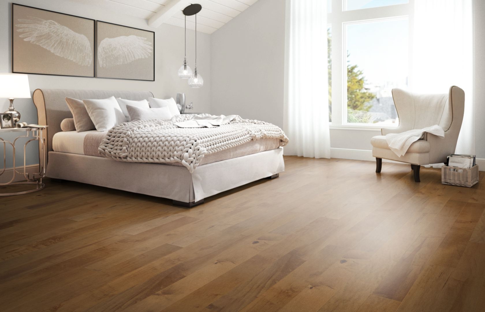 Hard Maple Gunstock Design + Mercier Wood flooring